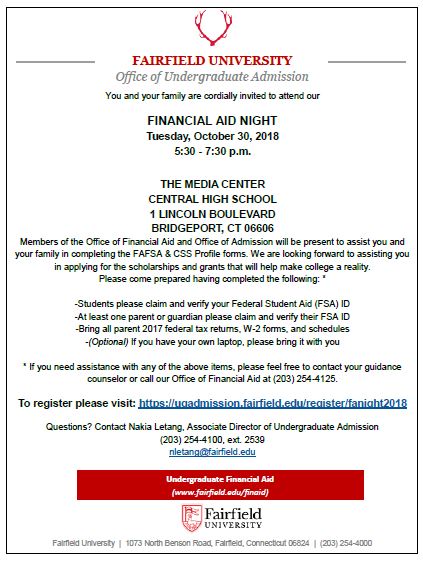 Financial Aid Night 2018 