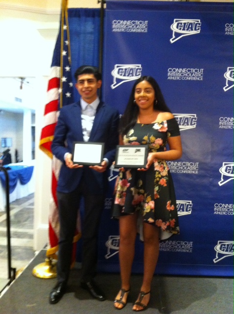 Eric Ruilova & Jacqueline Tapia Winners CASCIAC Scholar Althlete Award 