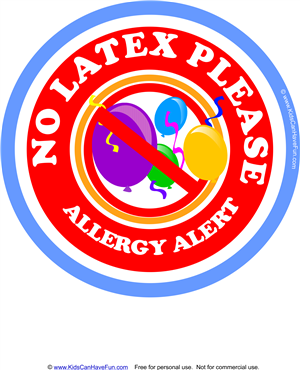 No latex balloons are allowed in the building