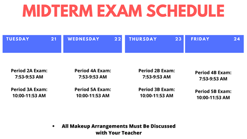 midterm exam schedule 