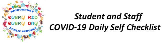 Student and Staff COVID-19 Daily Self Checklist 