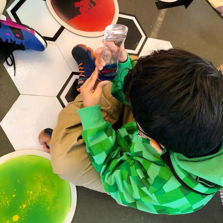 Picture from in-school field trip, with cARTie, a mobile art museum, for grades PK-2